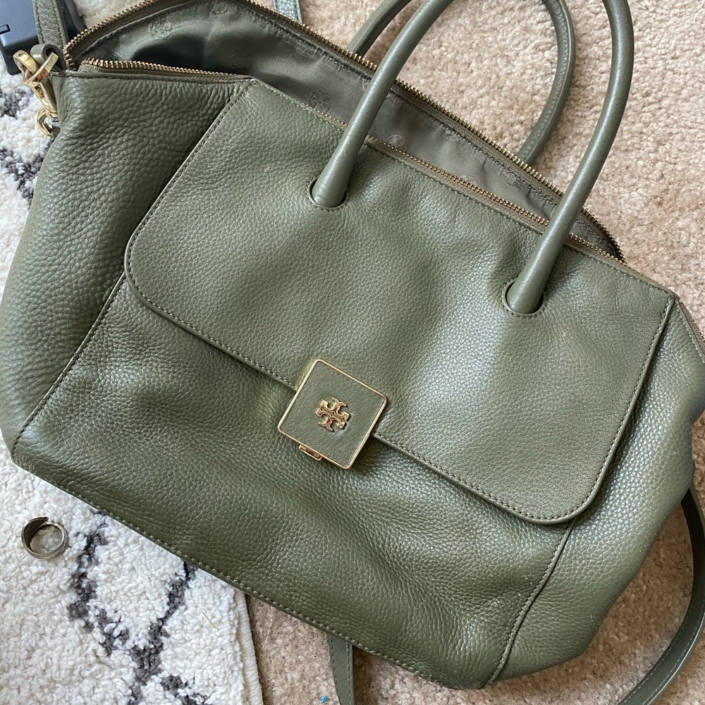 Tory Burch green crossbody purse